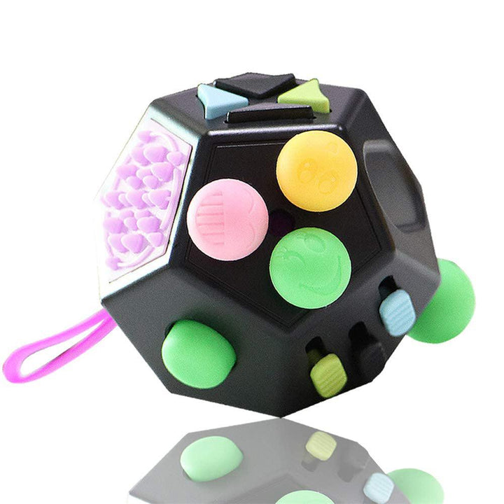 Stress Relieve Dice 12 Sided Creative Puzzle Toy Anti-anxiety Anti Stress Cube Toy Anxiety Relief Depression Adult Kids Toy - MRSLM