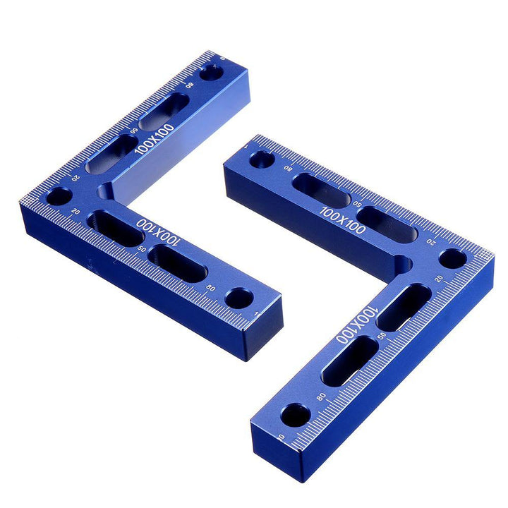 Drillpro 100mm Woodworking Precision Clamping Square L-Shaped Auxiliary Fixture Splicing Board Positioning Panel Fixed Clip Clamp Carpenter Square Ruler - MRSLM