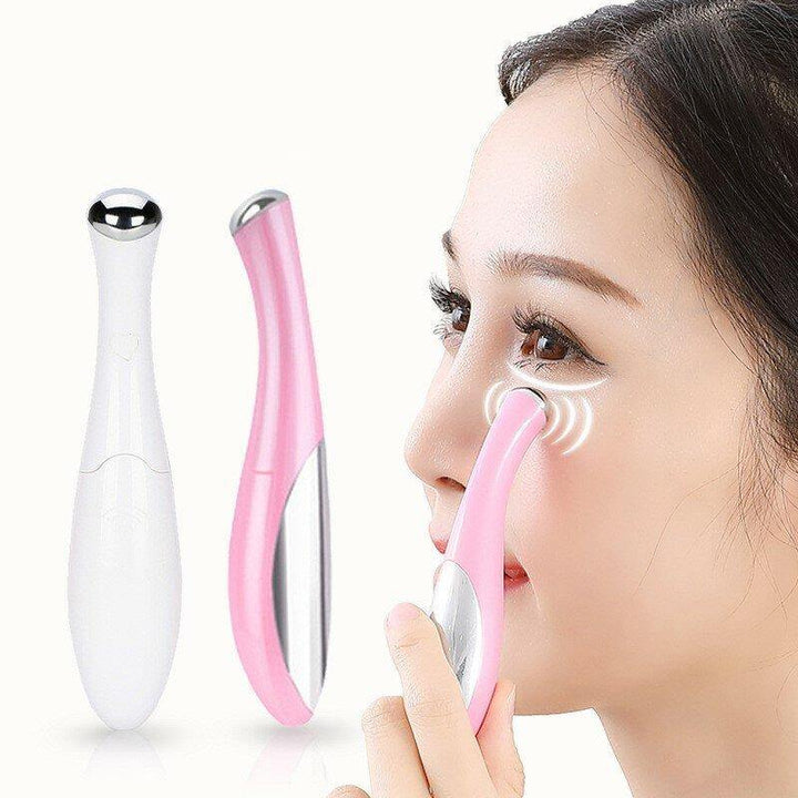 Mini Portable Electric Eye Massage Pen Device Dark Circle Facials Vibration Thin Face Magic Stick Anti Bag Pouch & Wrinkle - MRSLM