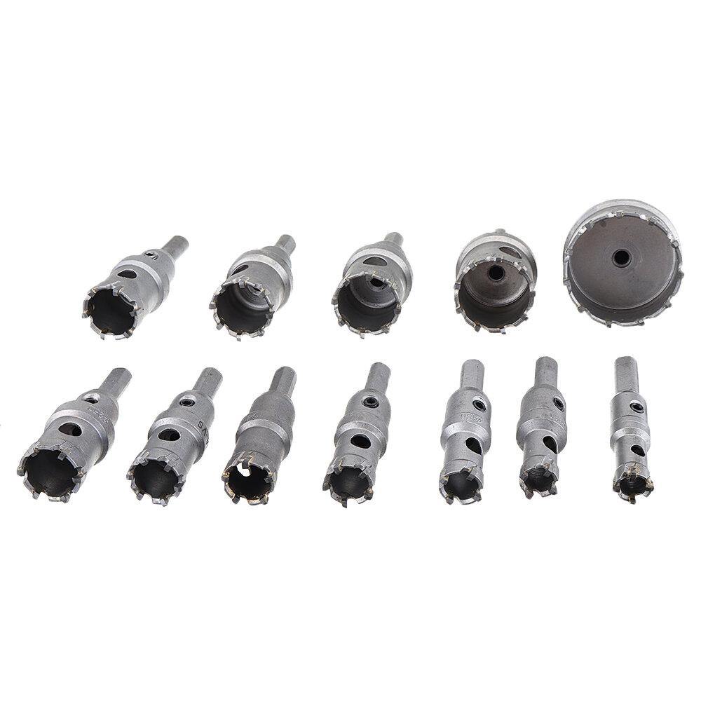 12pcs 15mm-50mm Upgrade M35 Titanium Coated Hole Saw Cutter Hole Opener for Stainless Steel Aluminum Alloy - MRSLM