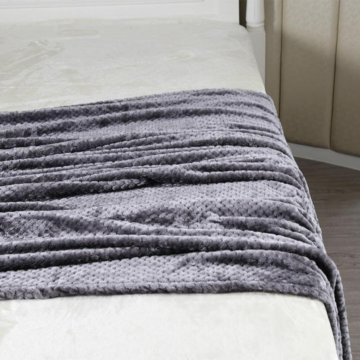 Honana WX-30 High Density Super Soft Flannel Blanket Sofa Bed Plush Wool Fluffy Pineapple Grid Blanket - MRSLM