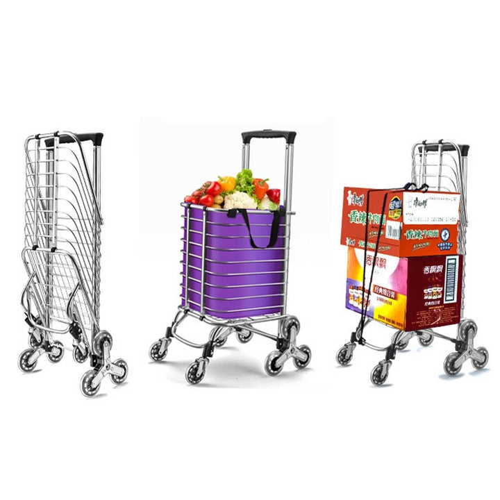 2/8 Wheels Shopping Carts Trolley Aluminium Folding Luggage For Household Cart - MRSLM