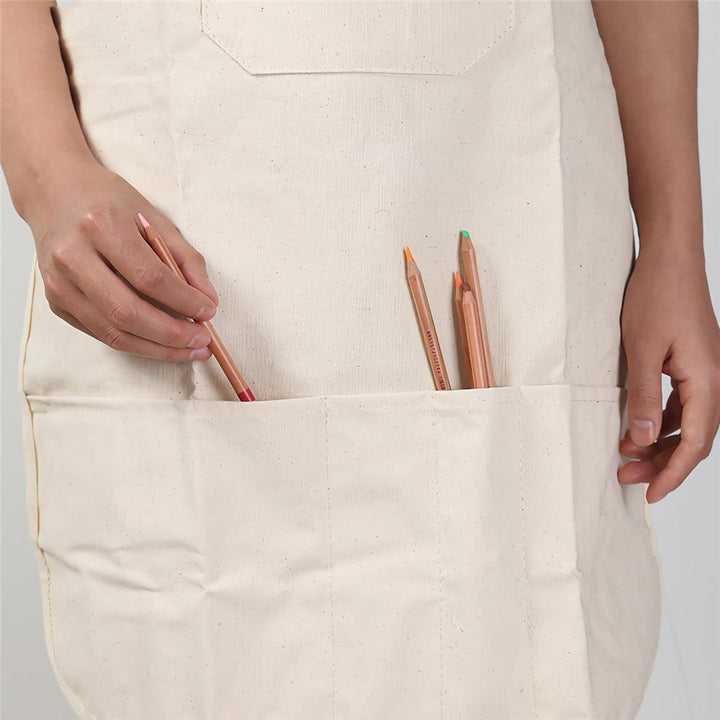 Cotton Linen Material Painting Apron Oil Painting Apron Adult Painting Waterproof and Antifouling Overalls Drawing Supplies - MRSLM