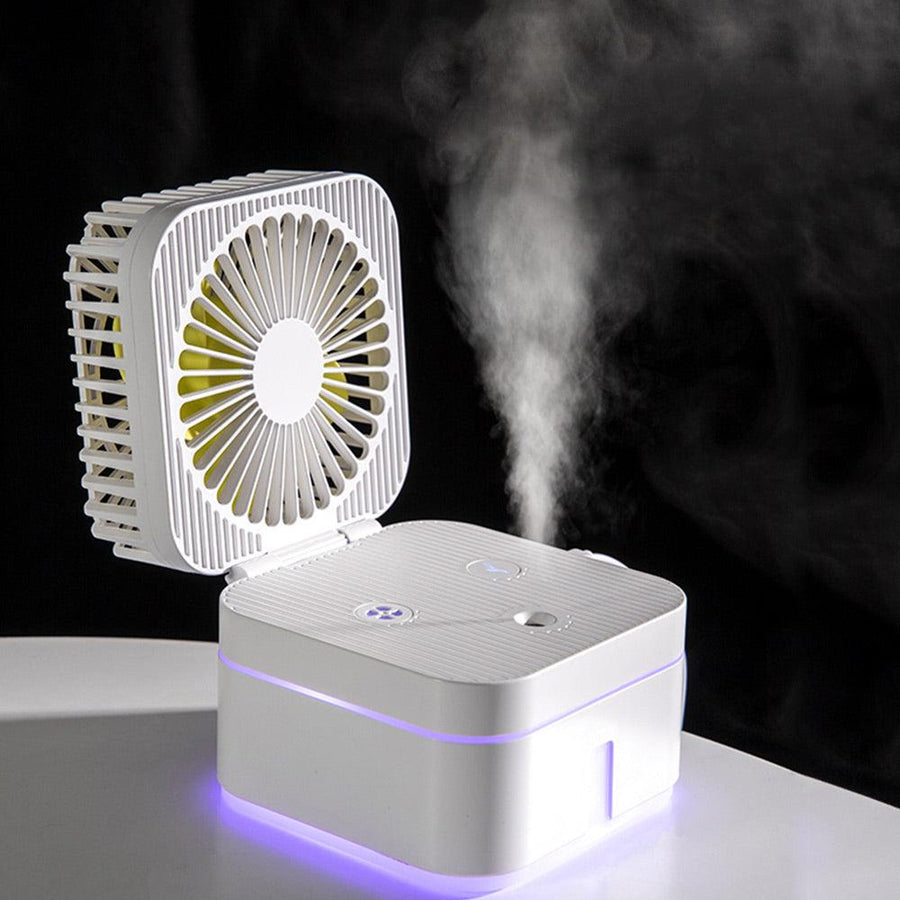 Minleaf ML-MF1 Multi-function humidifier Mini Fan Strong Wind Mute Humidification Night Light Fan - MRSLM