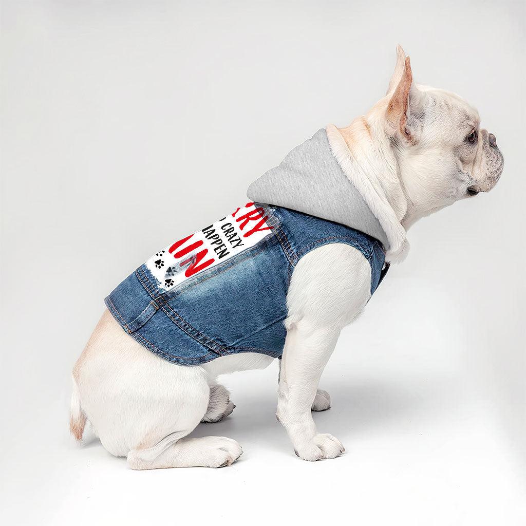 Acted Crazy Dog Denim Jacket - Funny Dog Denim Coat - Colorful Dog Clothing - MRSLM