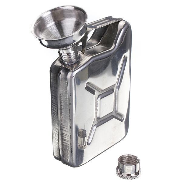 Portable 5oz Stainless Steel Mini Hip Flask Liquor Whisky Pocket Bottle With Funnel - MRSLM