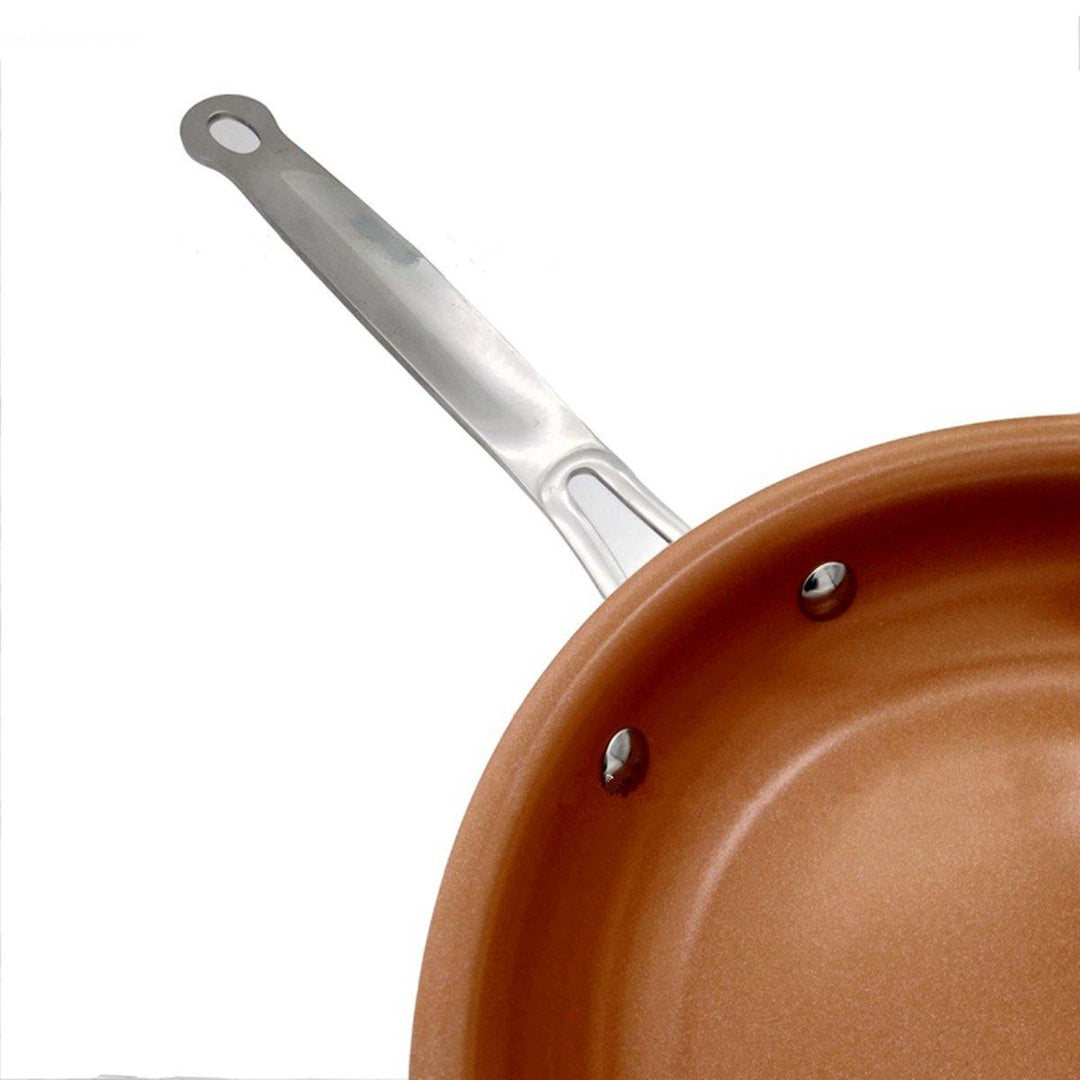8/10/12 Inch Non Stick Copper Frying Pan Universal For Gas & Induction Cooker - MRSLM