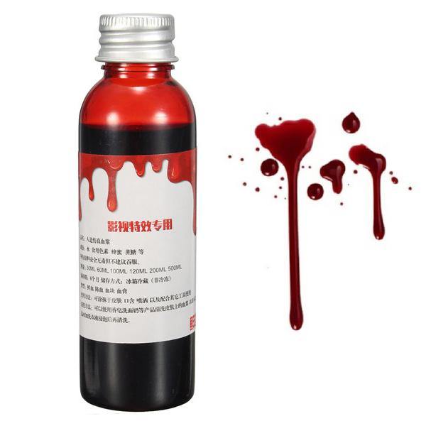 Blood Effect Makeup Liquid Halloween Prop Stage Prank Theatrical Vampire Cosplay Cosmetics - MRSLM