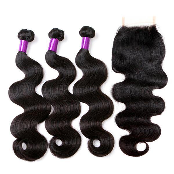 1 Bundle Brazilian Body Wave Wig 100% Lace Human Virgin Hair Extensions Lace Frontal Natural Wave Hair Wigs - MRSLM