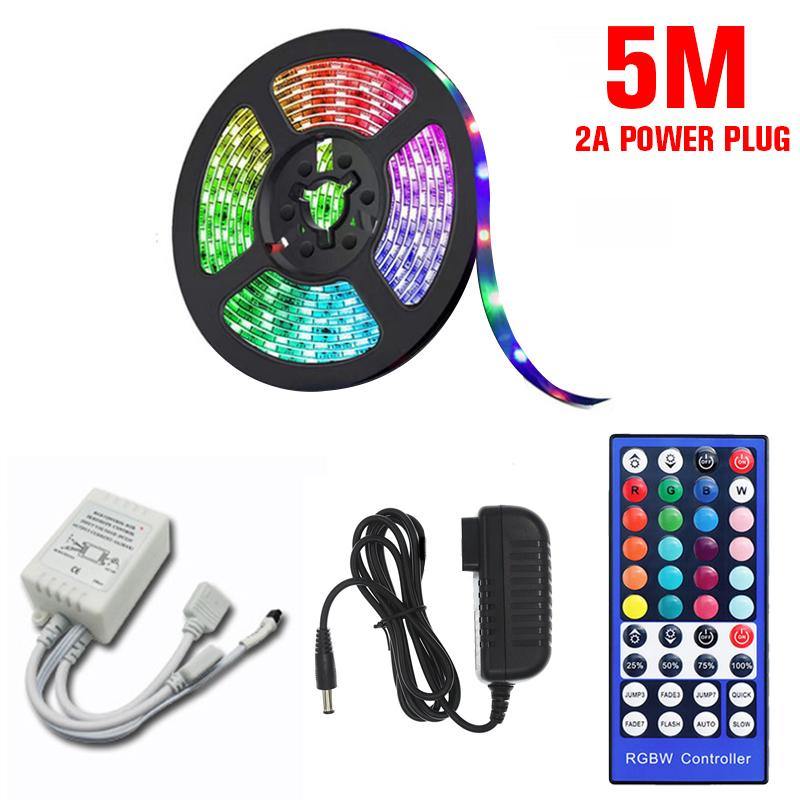 3M/5M/10M RGB 3528 SMD LED Strip Light Non-waterproof Full Kit Lamp + 44 Key IR Remote Controller +US Power Adapter - MRSLM